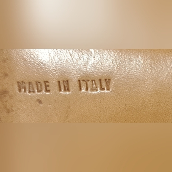 Vintage Salvatore Ferragamo Metallic Gold & Silver Boho Heel Shoe SZ 8.5AA - Picture 8 of 9